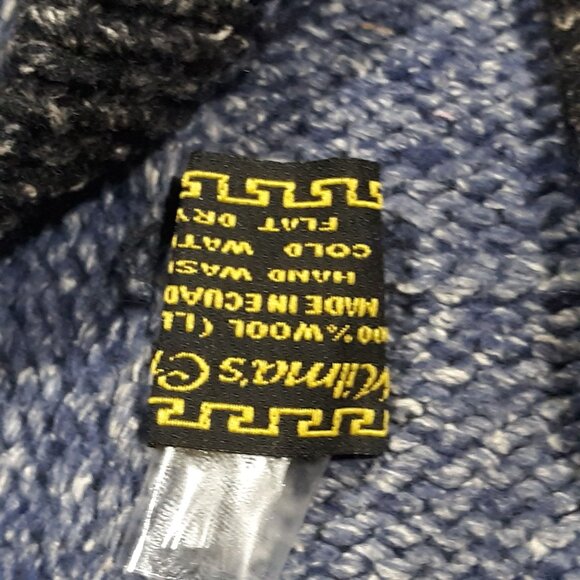 Milma's Crafts Alpaca Cardigan Sweater Women S/M Denim Blue Zipper Hood Pockets - Picture 7 of 7